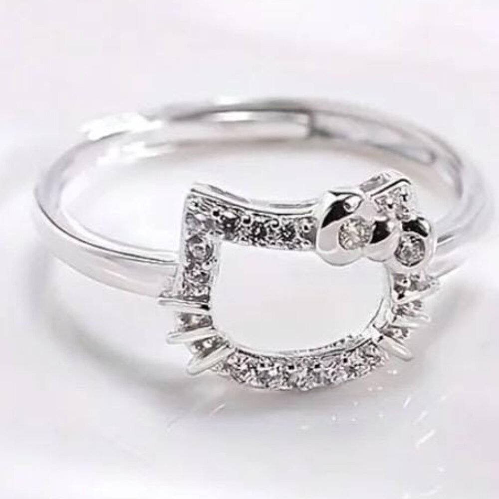 Hellokitty Sliver Ring + Open Ring